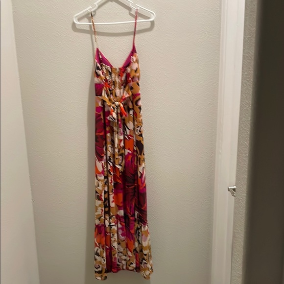 Pink and Gold Sleeveless Maxi Sundress - Picture 2 of 4